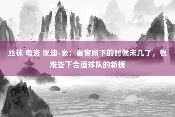 丝袜 龟责 埃迪-豪：夏窗剩下的时候未几了，很难签下合适球队的新援