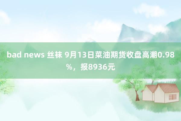 bad news 丝袜 9月13日菜油期货收盘高潮0.98%，报8936元