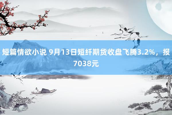 短篇情欲小说 9月13日短纤期货收盘飞腾3.2%，报7038元