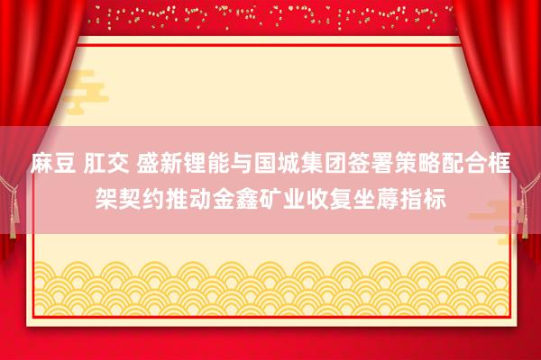 麻豆 肛交 盛新锂能与国城集团签署策略配合框架契约推动金鑫矿业收复坐蓐指标