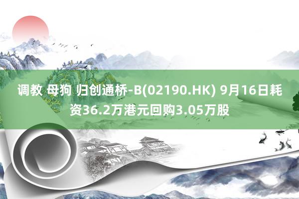 调教 母狗 归创通桥-B(02190.HK) 9月16日耗资36.2万港元回购3.05万股