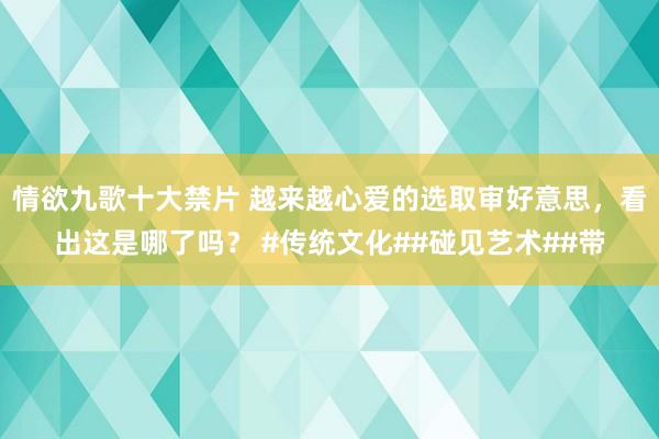 情欲九歌十大禁片 越来越心爱的选取审好意思，看出这是哪了吗？ #传统文化##碰见艺术##带