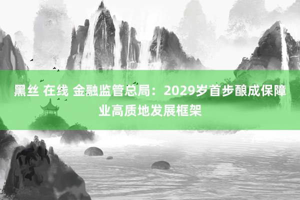 黑丝 在线 金融监管总局：2029岁首步酿成保障业高质地发展框架