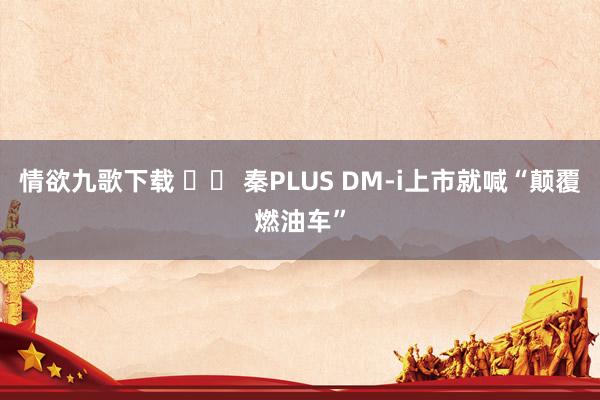 情欲九歌下载 		 秦PLUS DM-i上市就喊“颠覆燃油车”