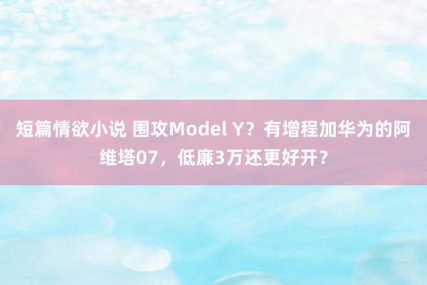 短篇情欲小说 围攻Model Y？有增程加华为的阿维塔07，低廉3万还更好开？