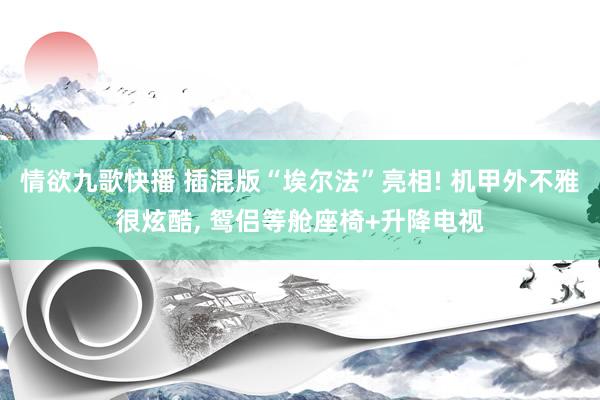 情欲九歌快播 插混版“埃尔法”亮相! 机甲外不雅很炫酷， 鸳侣等舱座椅+升降电视