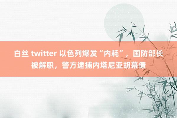 白丝 twitter 以色列爆发“内耗”，国防部长被解职，警方逮捕内塔尼亚胡幕僚