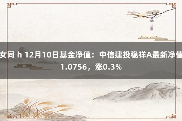 女同 h 12月10日基金净值：中信建投稳祥A最新净值1.0756，涨0.3%