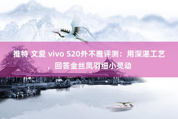 推特 文爱 vivo S20外不雅评测：用深湛工艺，回答金丝凤羽细小灵动