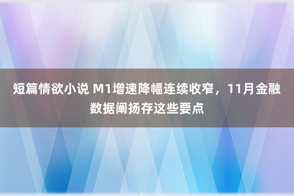 短篇情欲小说 M1增速降幅连续收窄，11月金融数据阐扬存这些要点