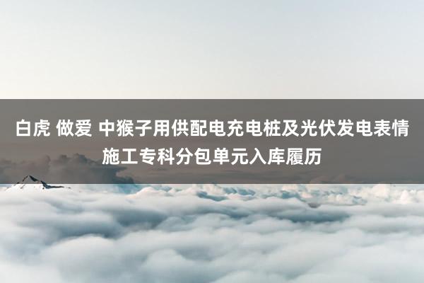 白虎 做爱 中猴子用供配电充电桩及光伏发电表情施工专科分包单元入库履历