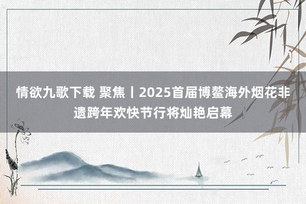 情欲九歌下载 聚焦丨2025首届博鳌海外烟花非遗跨年欢快节行将灿艳启幕