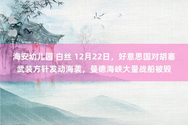 海安幼儿园 白丝 12月22日，好意思国对胡塞武装方针发动海袭，曼德海峡大量战船被毁