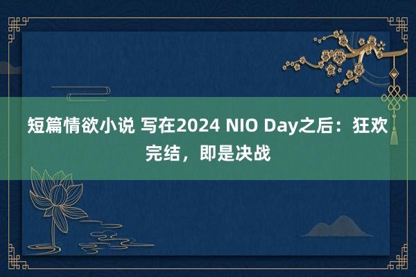 短篇情欲小说 写在2024 NIO Day之后：狂欢完结，即是决战