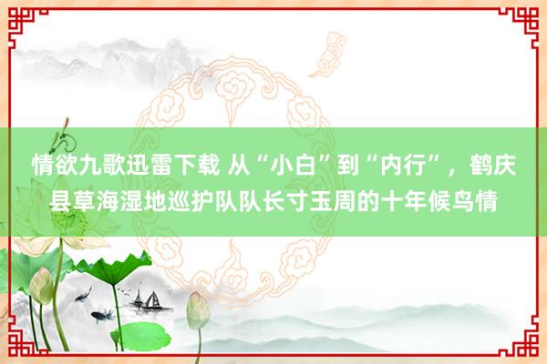 情欲九歌迅雷下载 从“小白”到“内行”，鹤庆县草海湿地巡护队队长寸玉周的十年候鸟情