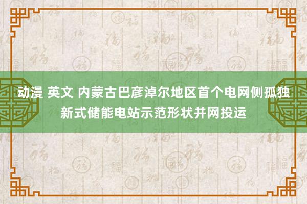 动漫 英文 内蒙古巴彦淖尔地区首个电网侧孤独新式储能电站示范形状并网投运