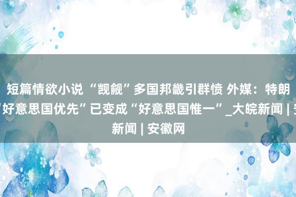 短篇情欲小说 “觊觎”多国邦畿引群愤 外媒：特朗普的“好意思国优先”已变成“好意思国惟一”_大皖新闻 | 安徽网