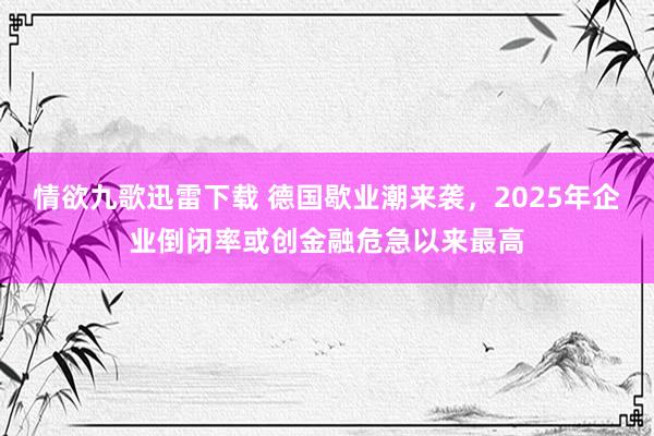 情欲九歌迅雷下载 德国歇业潮来袭，2025年企业倒闭率或创金融危急以来最高