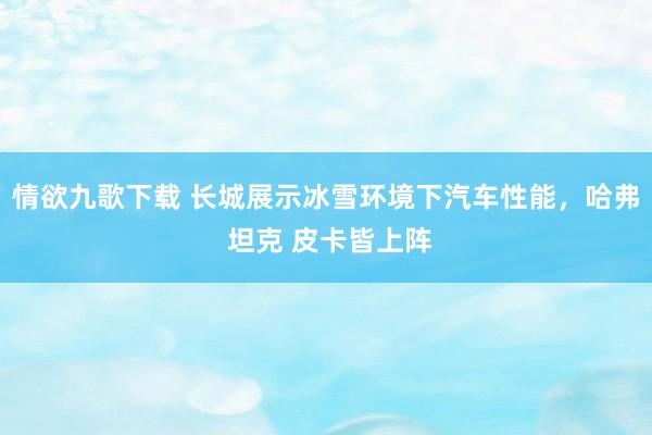 情欲九歌下载 长城展示冰雪环境下汽车性能，哈弗 坦克 皮卡皆上阵