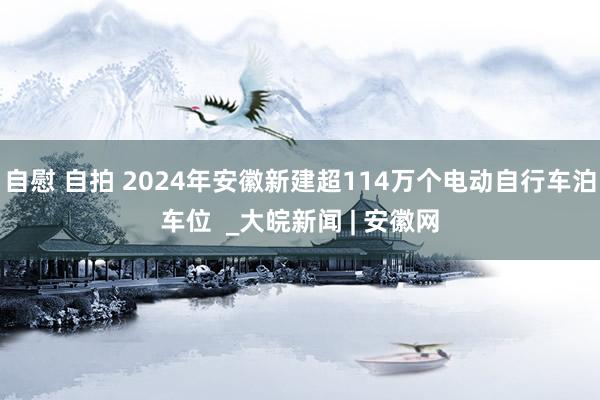 自慰 自拍 2024年安徽新建超114万个电动自行车泊车位  _大皖新闻 | 安徽网