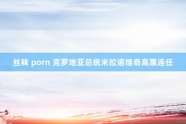 丝袜 porn 克罗地亚总统米拉诺维奇高票连任