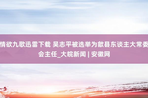 情欲九歌迅雷下载 吴志平被选举为歙县东谈主大常委会主任_大皖新闻 | 安徽网